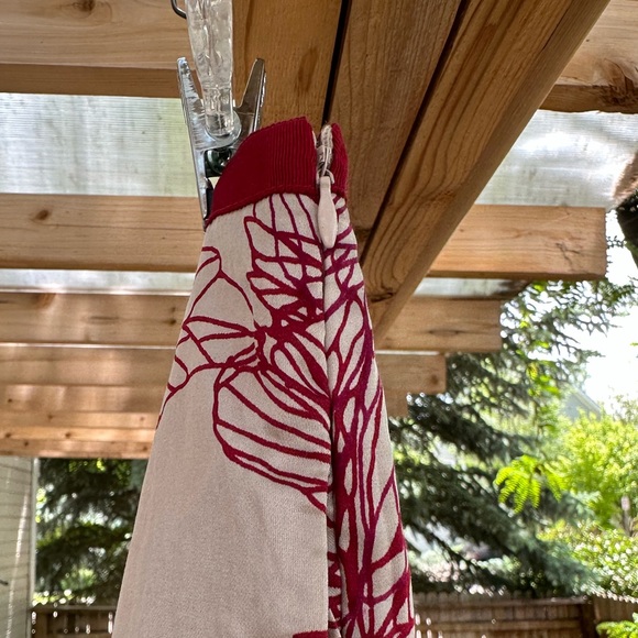 Gap NWT Silk Cotton Floral Lined Skirt Dark Red Holidays Christmas - Picture 4 of 14